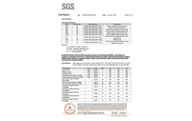 環保測試報告 ROHS+鹵素 CANEC25009106001